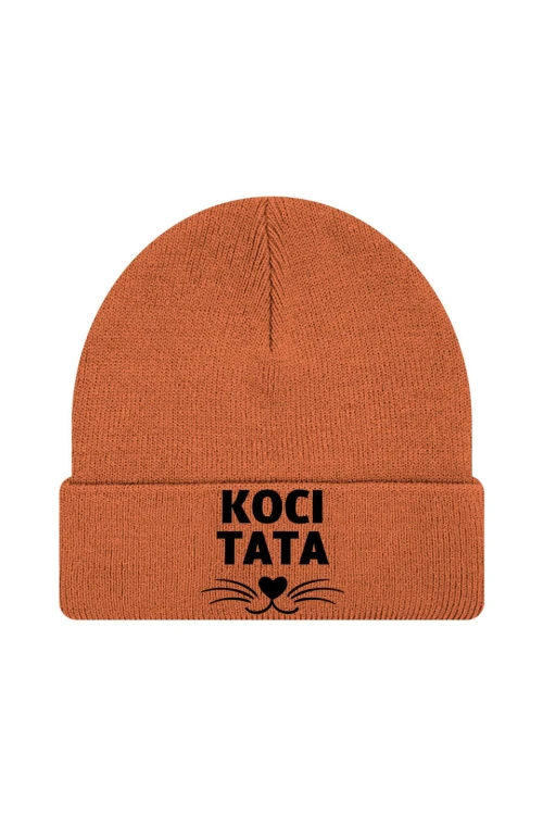 Czapka zimowa Koci tata - pomarańczowa