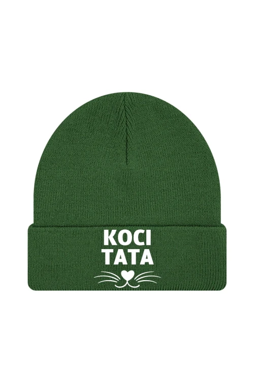 Czapka zimowa Koci tata - ciemnozielona