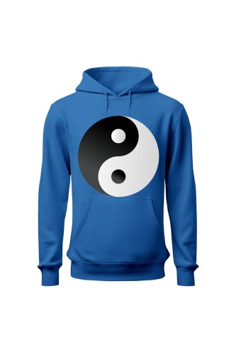 Bluza męska z kapturem Symbol Yin Yang - niebieska