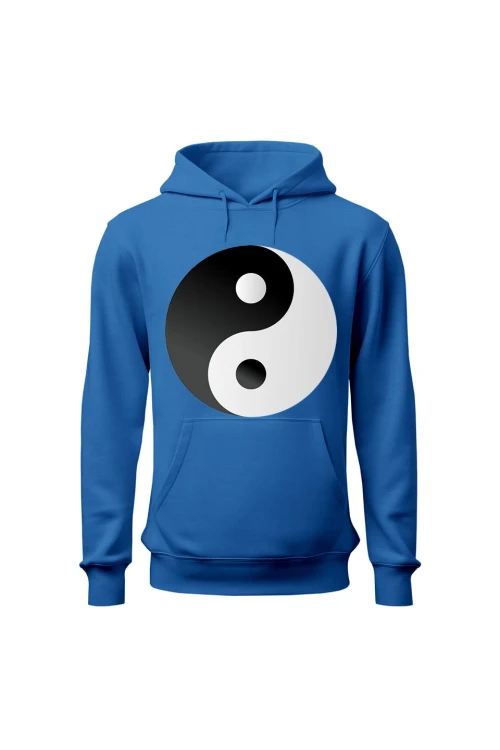 Bluza męska z kapturem Symbol Yin Yang - niebieska