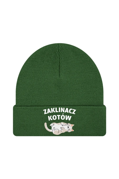 Czapka zimowa Zaklinacz kotów - ciemnozielona