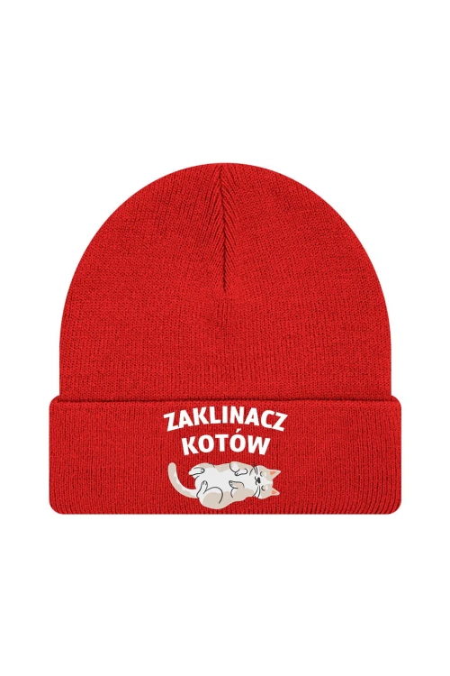 Czapka zimowa Zaklinacz kotów - czerwona