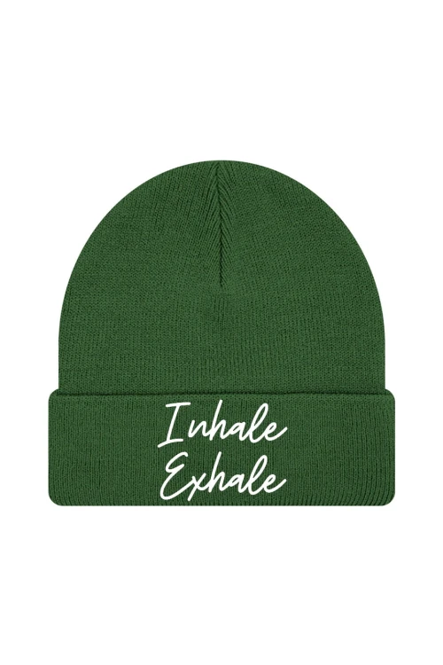 Czapka zimowa Inhale Exhale - ciemnozielona
