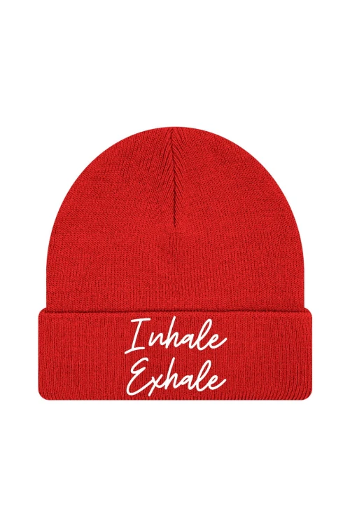 Czapka zimowa Inhale Exhale - czerwona