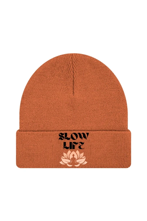 Czapka zimowa Slow life - pomarańczowa