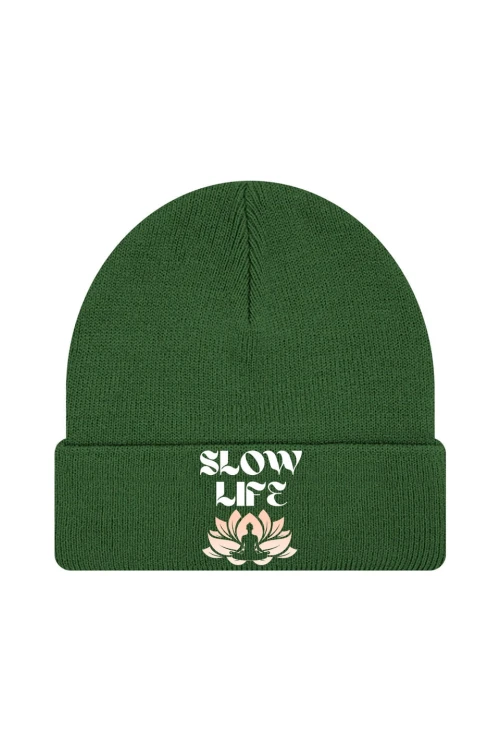 Czapka zimowa Slow life - ciemnozielona