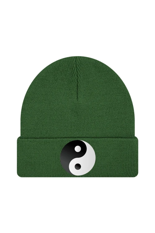 Czapka zimowa Symbol Yin Yang - ciemnozielona