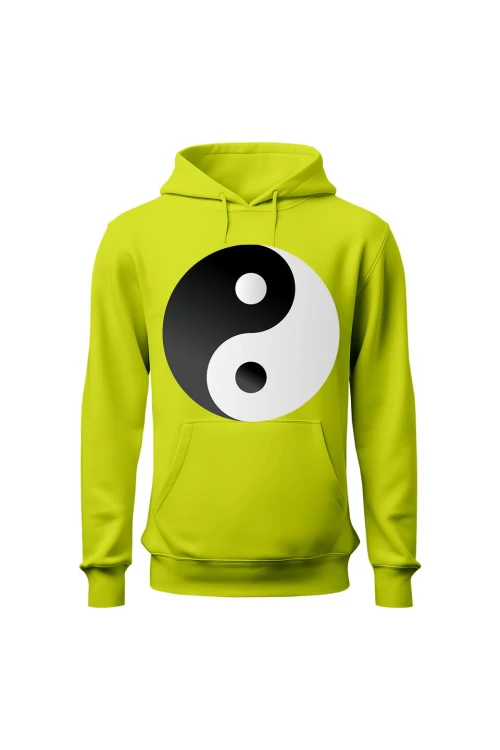 Bluza męska z kapturem Symbol Yin Yang - limonka