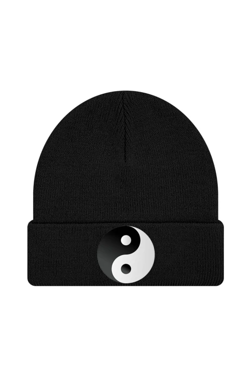 Czapka zimowa Symbol Yin Yang - czarna