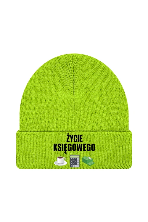 Czapka zimowa Życie księgowego - limonka