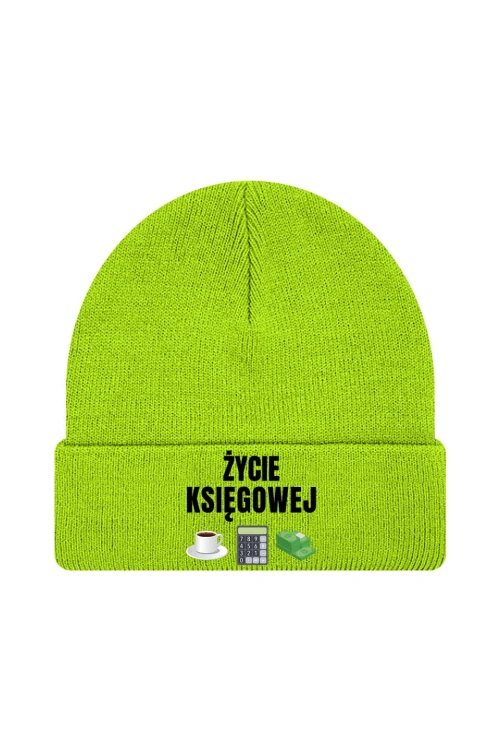 Czapka zimowa Życie księgowej - limonka