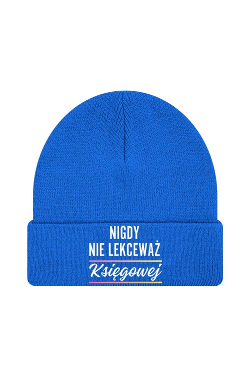 Czapka zimowa Nigdy nie lekceważ księgowej - niebieska