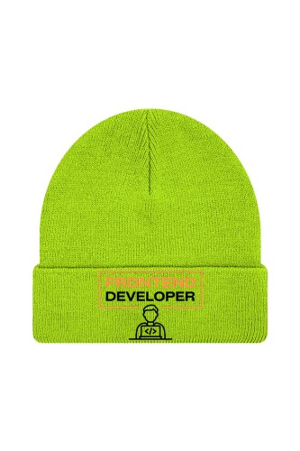 Czapka zimowa Frontend developer - limonka