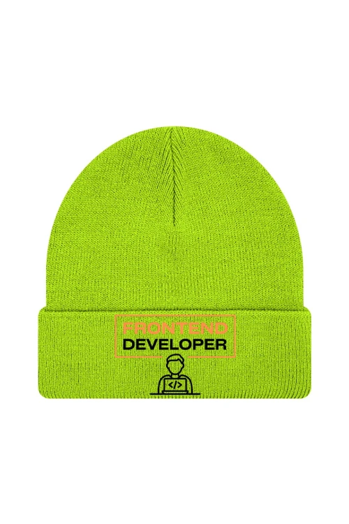 Czapka zimowa Frontend developer - limonka