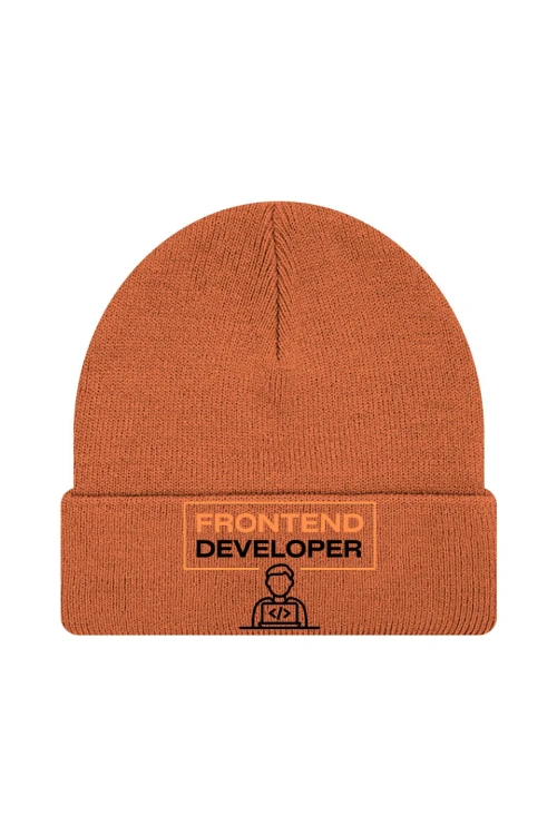 Czapka zimowa Frontend developer - pomarańczowa