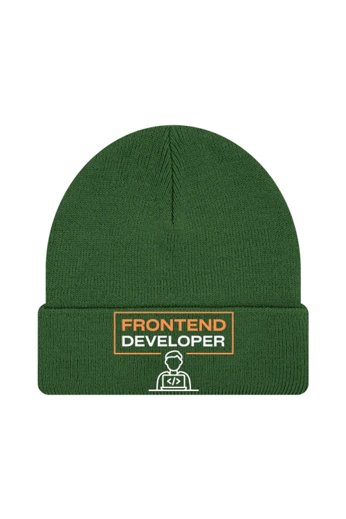 Czapka zimowa Frontend developer - ciemnozielona