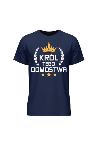 Koszulka męska Król tego domostwa - granatowa