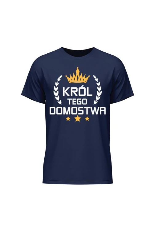Koszulka męska Król tego domostwa - granatowa