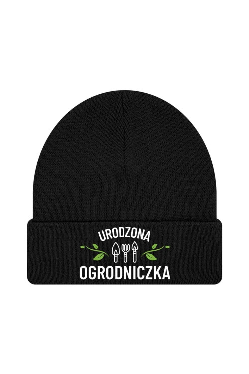 Czapka zimowa Urodzona ogrodniczka - czarna