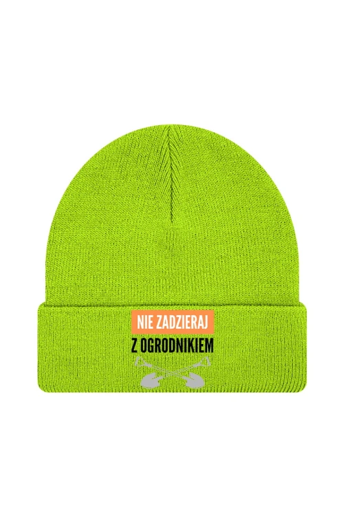 Czapka zimowa Nie zadzieraj z ogrodnikiem - limonka