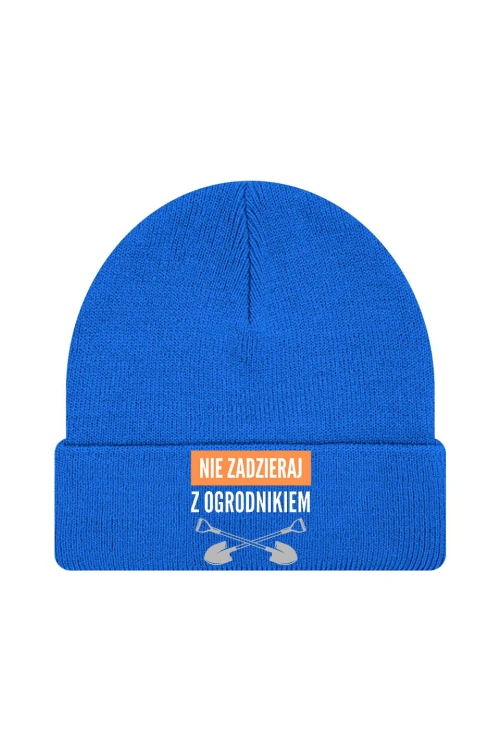 Czapka zimowa Nie zadzieraj z ogrodnikiem - niebieska