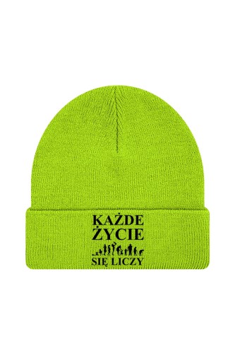 Czapka zimowa Każde życie się liczy - limonka