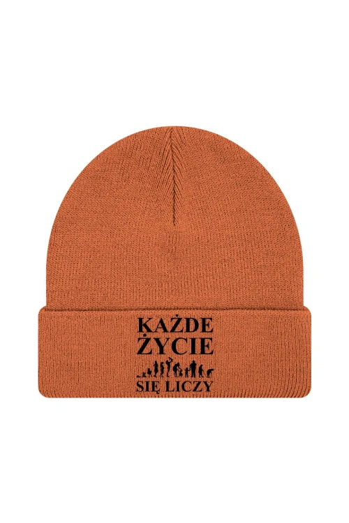 Czapka zimowa Każde życie się liczy - pomarańczowa