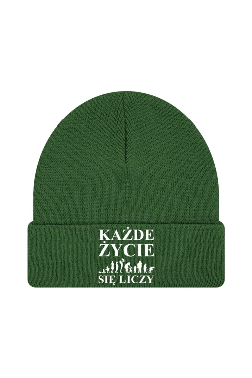 Czapka zimowa Każde życie się liczy - ciemnozielona