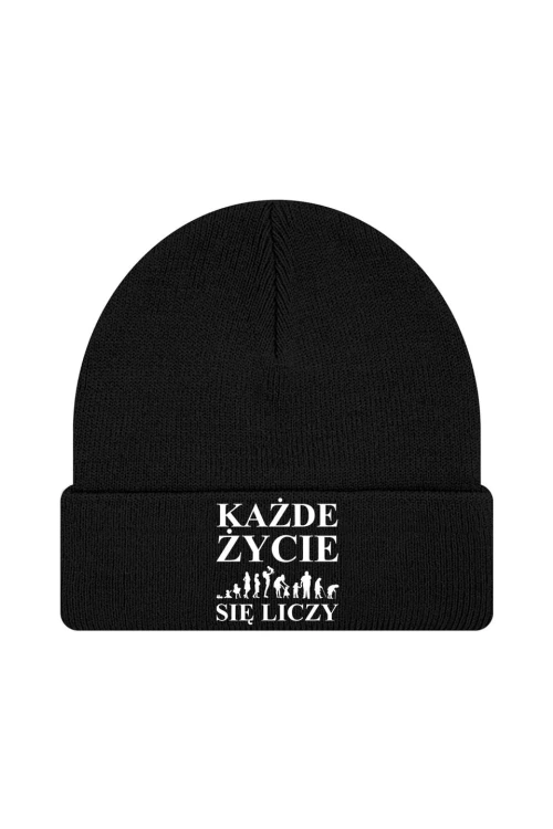 Czapka zimowa Każde życie się liczy - czarna