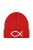 Czapka zimowa Symbol Ryby chrześcijański - czerwona
