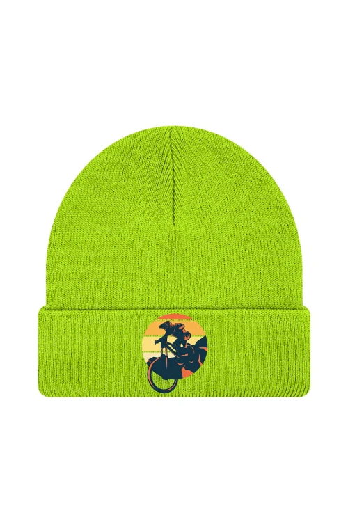 Czapka zimowa Downhill MTB - limonka
