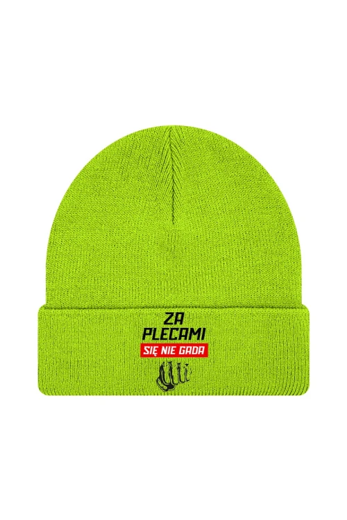 Czapka zimowa Za plecami się nie gada - limonka