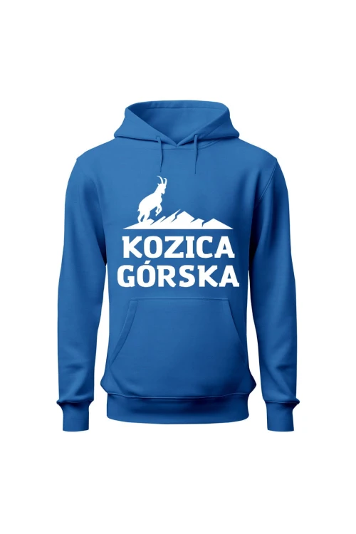 Bluza damska z kapturem Kozica górska - niebieska