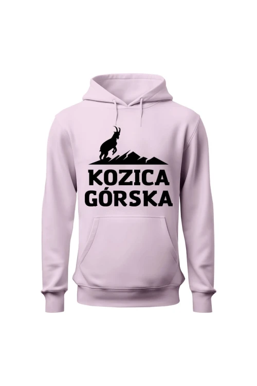 Bluza damska z kapturem Kozica górska - różowa