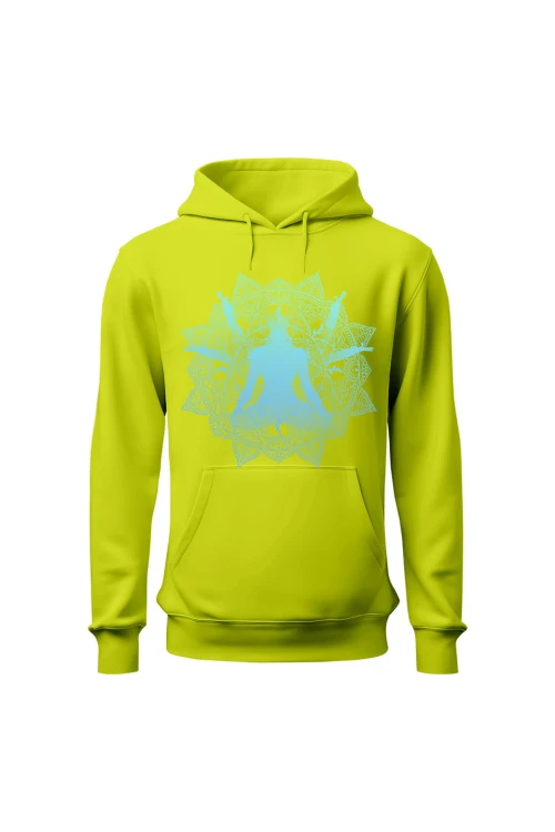 Bluza męska z kapturem Medytacja Mandala - limonka