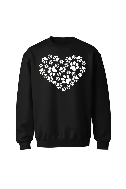 Bluza bez kaptura Serduszko z kocich łapek - czarna