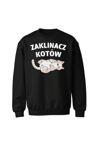 Bluza bez kaptura Zaklinacz kotów - czarna