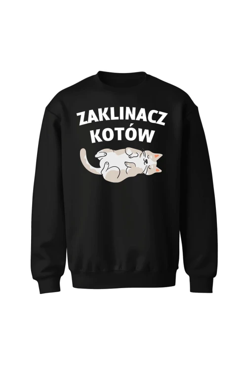 Bluza bez kaptura Zaklinacz kotów - czarna