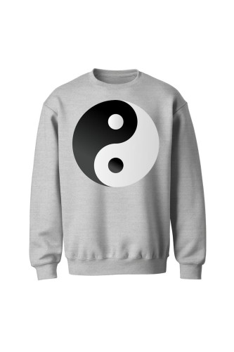 Bluza bez kaptura Symbol Yin Yang - szara