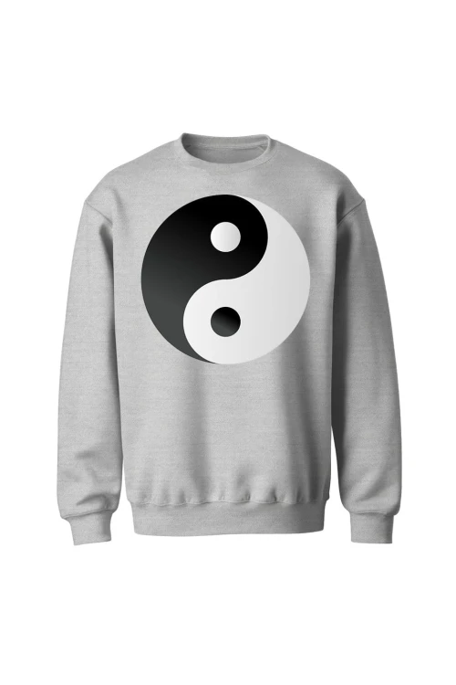Bluza bez kaptura Symbol Yin Yang - szara