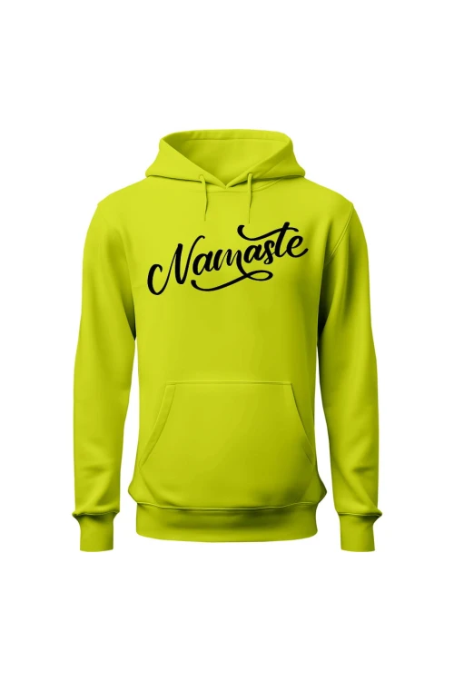 Bluza męska z kapturem Namaste Napis - limonka