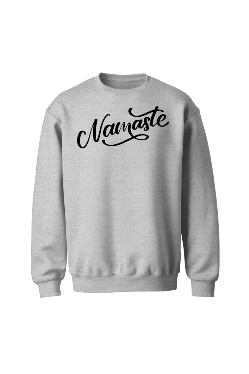 Bluza bez kaptura Namaste Napis - szara