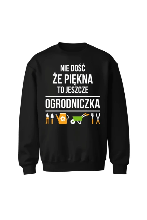 Bluza bez kaptura Nie dość że piękna to jeszcze ogrodniczka - czarna
