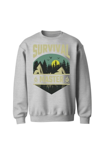Bluza bez kaptura Survival Master - szara