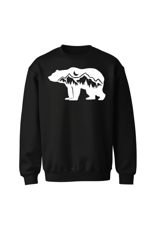 Bluza bez kaptura Niedźwiedź górski księżyc - czarna