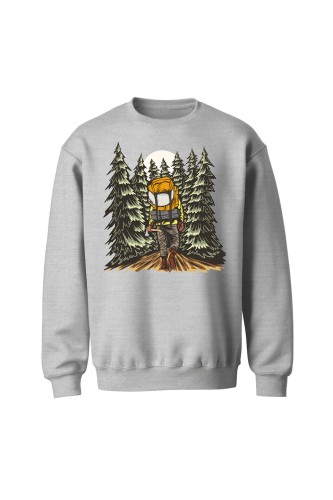Bluza bez kaptura W lesie - szara