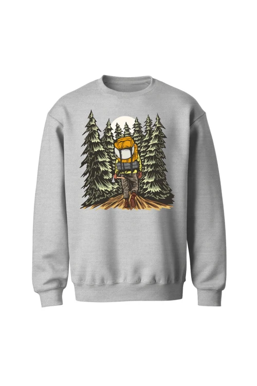 Bluza bez kaptura W lesie - szara