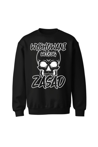 Bluza bez kaptura Wychowani według zasad - czarna