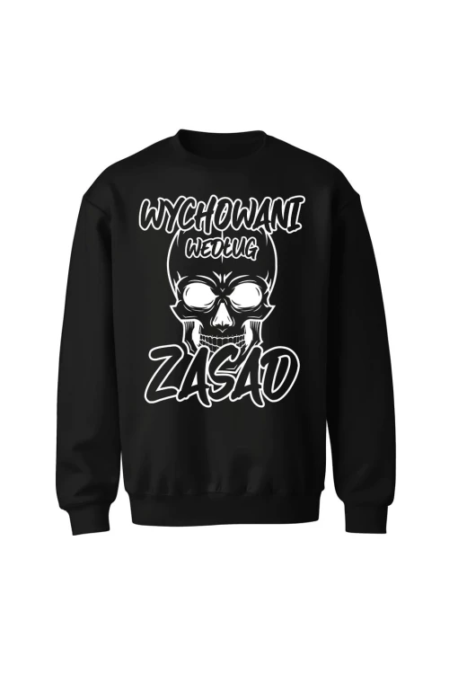 Bluza bez kaptura Wychowani według zasad - czarna