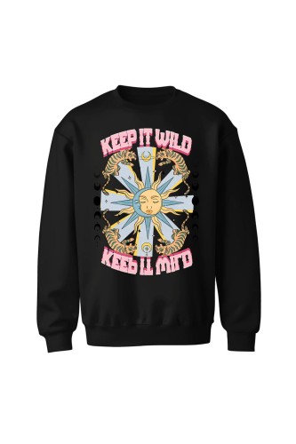 Bluza bez kaptura Keep it wild - czarna
